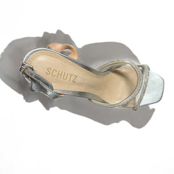 🌻NEW Schutz Silver Aileen Platform Sandal Women's Size 8.5 - Picture 8 of 10